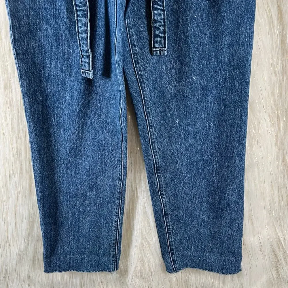 Abercrombie & Fitch Mom Jeans Belted Paper Bag Waist High Rise Womens Size 25/0 - Picture 4 of 12
